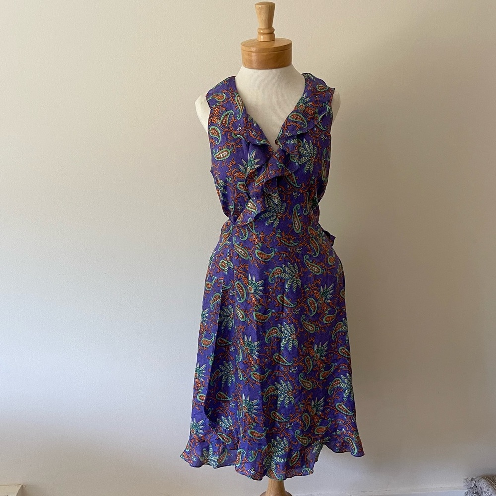 Ralph Lauren 100% Silk Dress Lightweight Ruffles